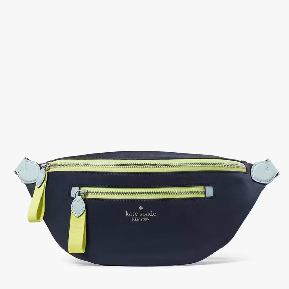 Kate Spade Midnight Blue and Lime Belt Bag